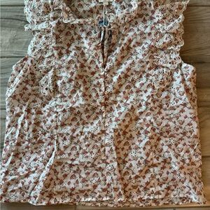 Floral Lace Ruffle Blouse